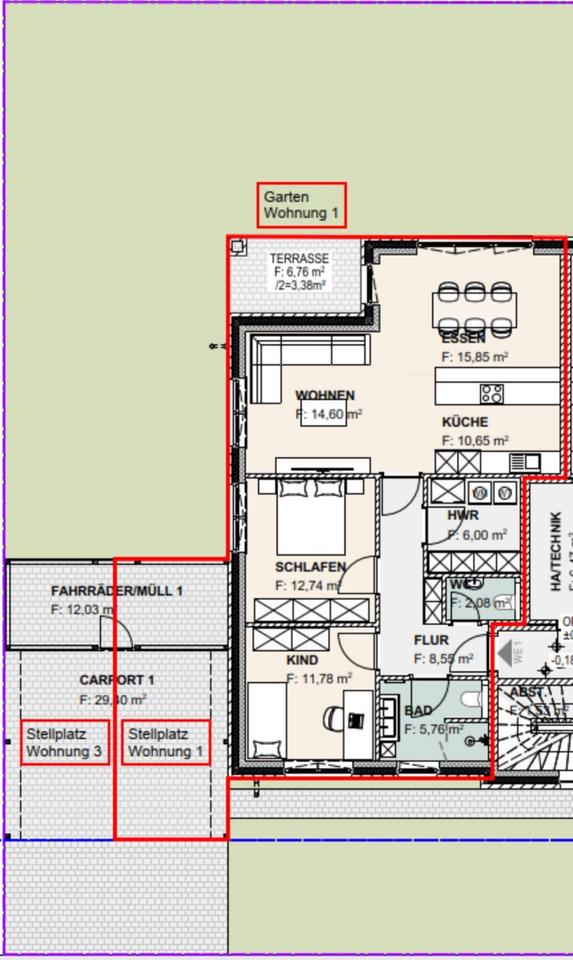 Thumbnail-Erdgeschosswohnung 3 Zimmer Küche Bad ca.91m2