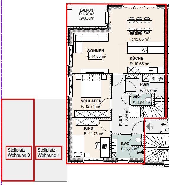 Thumbnail-Obergeschosswohnung 4 Zimmer Küche Bad ca.114m?