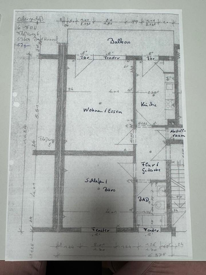 Thumbnail-Lichtdurchflutete OG Whg Bad Honnef 57 qm mit Balkon 1-2 Pers.