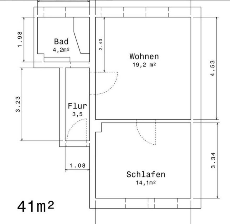 Thumbnail-möblierte helle 2R-Wohnung mit Tageslichtbad, Parkplatz, Garten