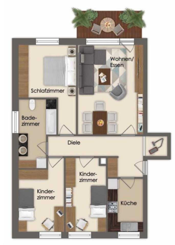 Thumbnail-Schöne Nichtraucher 4,5 Zi. Wohnung mit Balkon Rees Haldern