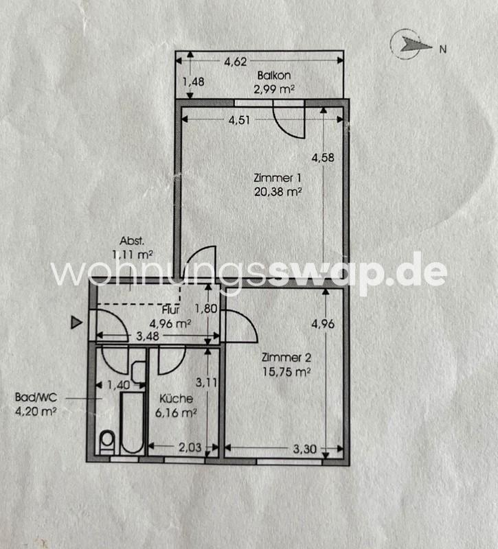 Thumbnail-Wohnungsswap - 2 Zimmer, 56 m² - Swinemünder Straße, Mitte, Berlin
