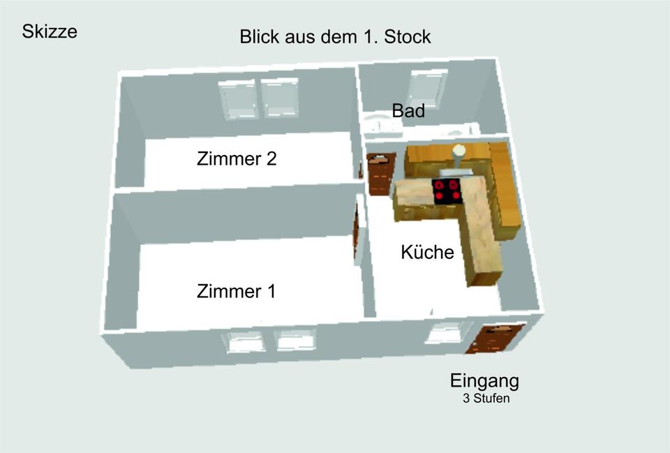 Thumbnail-Altbau-Idyll in Rimbach (OT) – 2 Zimmer, Küche, Bad, teilmöbliert