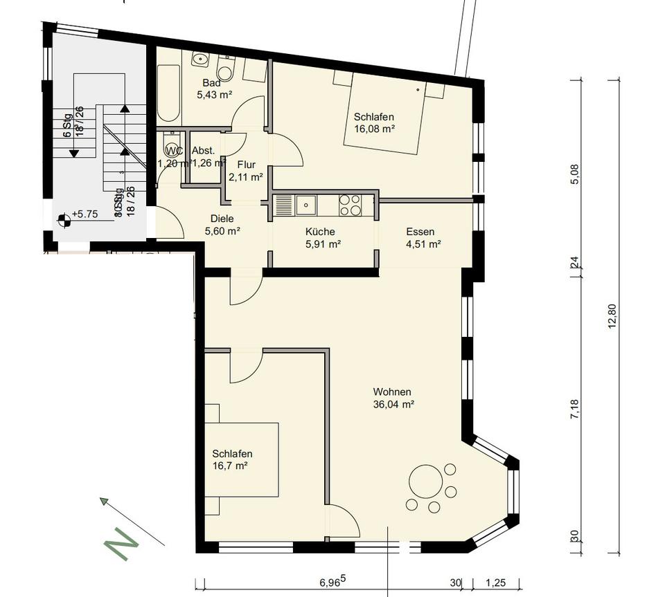 Thumbnail-Attraktive 3-Zimmer-Wohnung in zentraler Altstadtlage