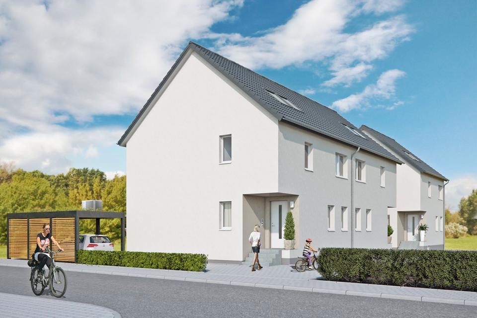 Thumbnail-projektiertes Doppelhaus mit Einfamilienhaus