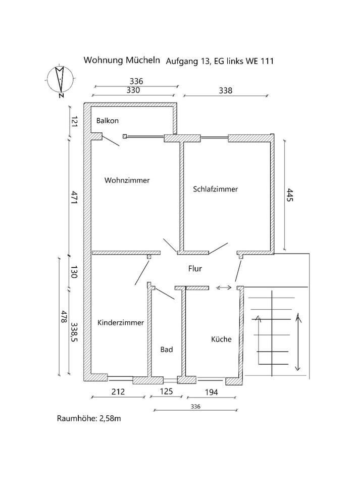 Thumbnail-3-Zimmer Wohnung mit Südbalkon, Küche & Stellplatz in Mücheln