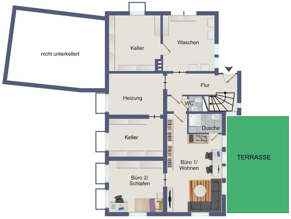 Thumbnail-Charmante, möblierte und ruhige Einliegerwohnung mit Terrasse