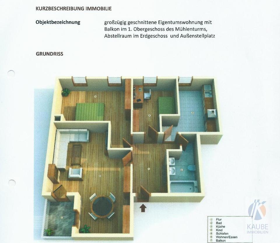 Thumbnail-MIT BLICK INS GRÜNE! Schicke frisch renov. 3-R.WE in unmittelbarer Stadtparknähe in GRH-Kleinraschütz im 1.OG mit Fahrstuhl zu vermieten