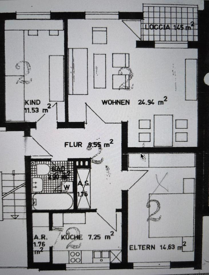 Thumbnail-Schöne 75qm Wohnung mit 3 Zimmern, Küche,Bad,Terrasse,Garage,EBK