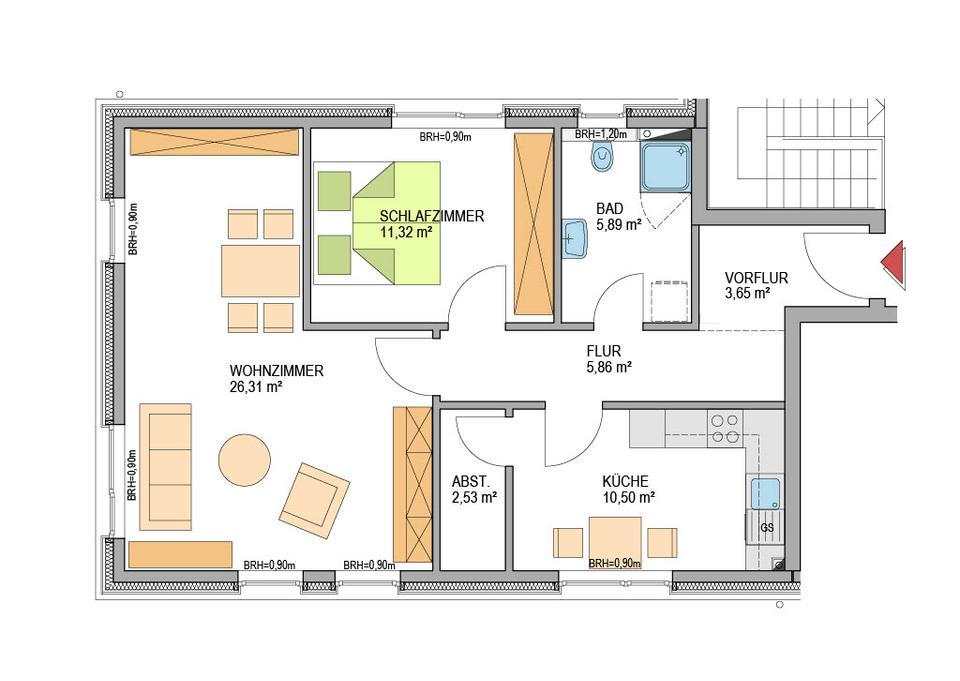 Thumbnail-Wohnen auf dem Lande. Moderne 2-Zimmerwohnung in Zarpen. Stormarn