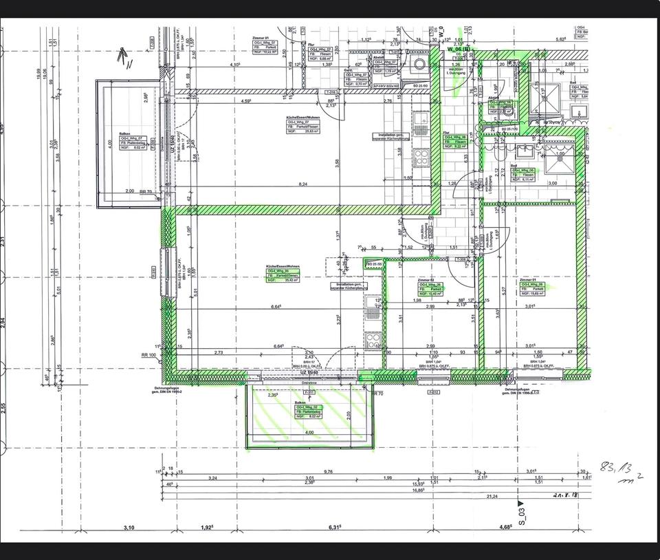 Thumbnail-Luxuriöse 3-Zimmer Neubau-Wohnung mit Balkon in Hamburg