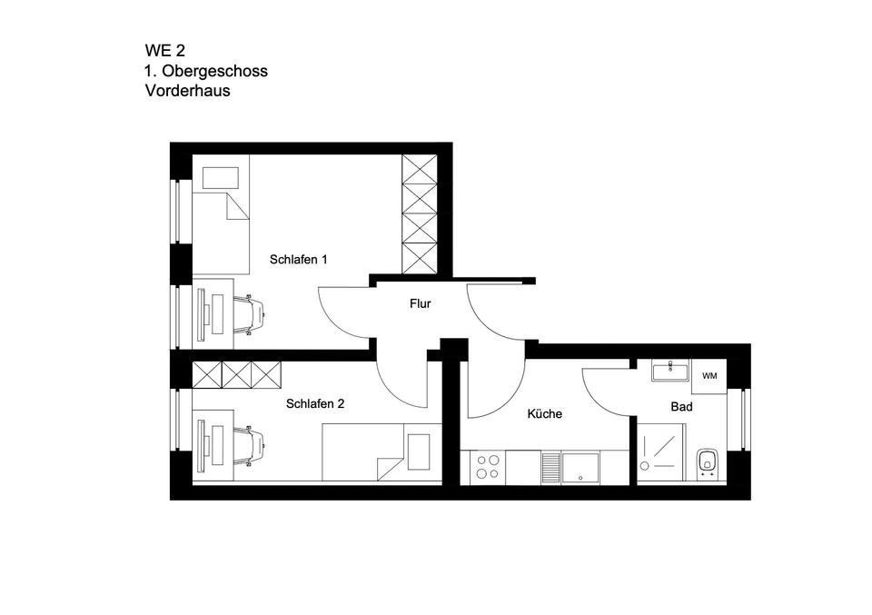 Thumbnail-Vollmöblierte 2 Zimmer, Küche, Bad zentral in Wiesbaden