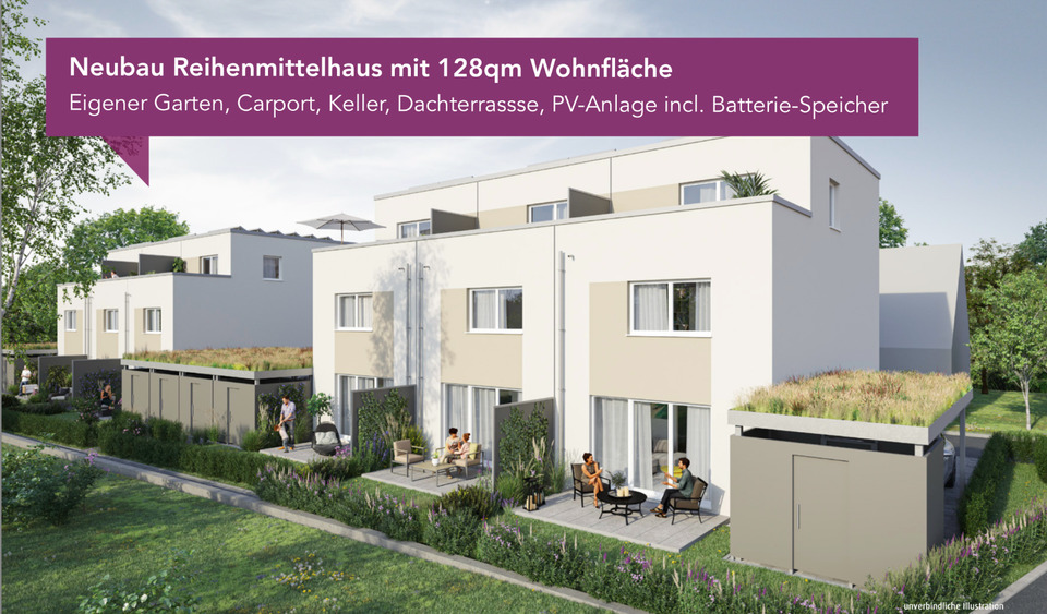 Thumbnail-Neubau Reihenhaus (128m2) mit Garten und Carport in 79585 Steinen