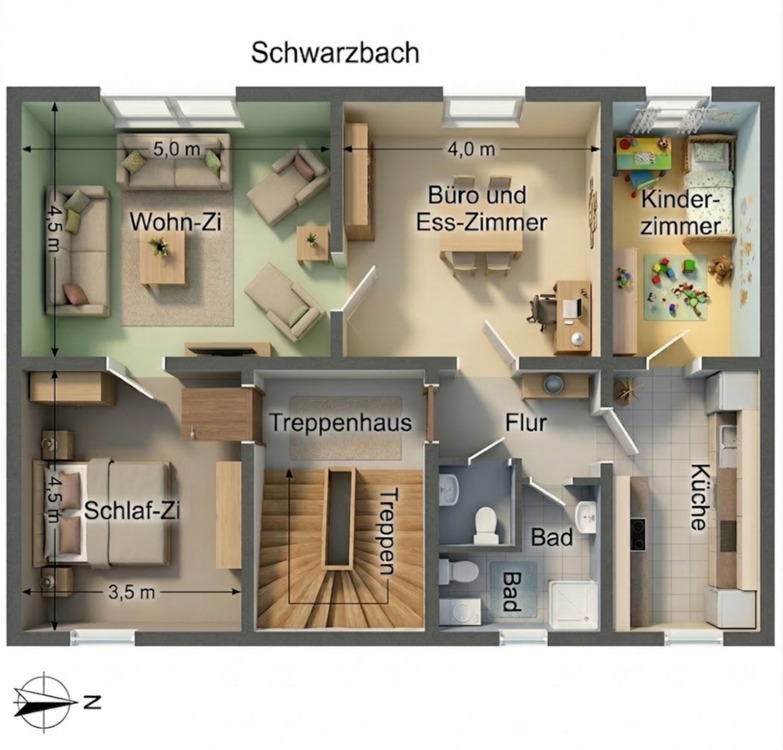 Thumbnail-Platzwunder in Wuppertal: 4-Zi-Wohnung mit Parkett