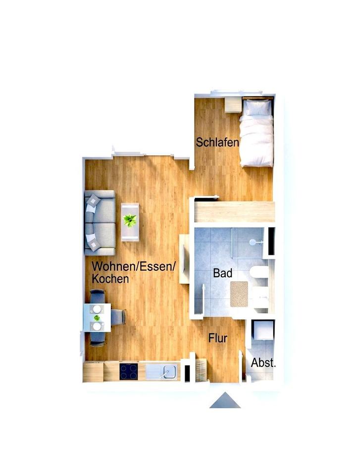 Thumbnail-Moderne 2 Zimmer NB Wohnung