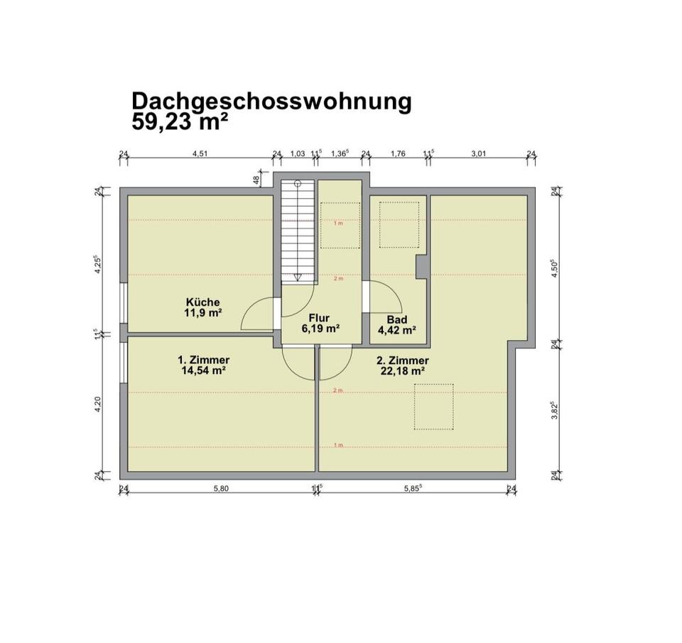 Thumbnail-Ich biete eine 2025 modernisierte Dachgeschosswohnung