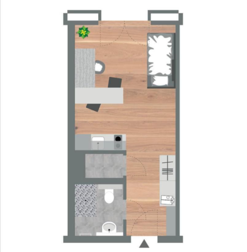 Thumbnail-Einzimmerwohnung in Münster ab 01.05, Bahnhofsnähe, vollmöbliert