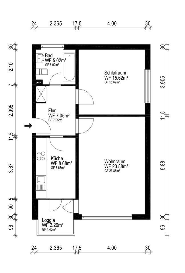 Thumbnail-Helle 2-Zimmer-Wohnung in Bremerhaven-Mitte