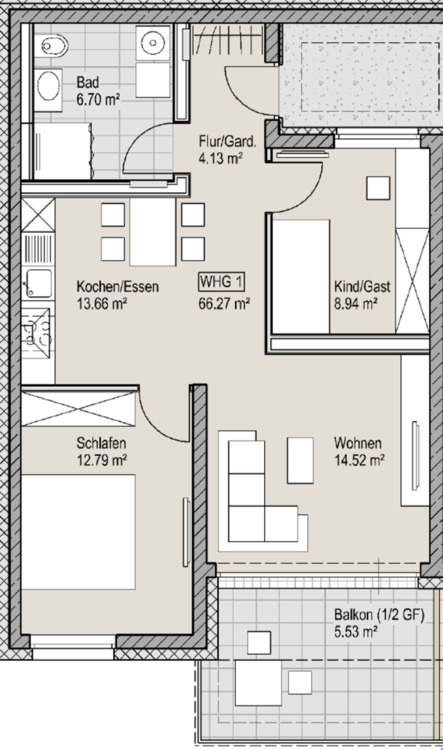 Thumbnail-Klein aber fein. 3-Zimmerwohnung in Zentrumsnähe