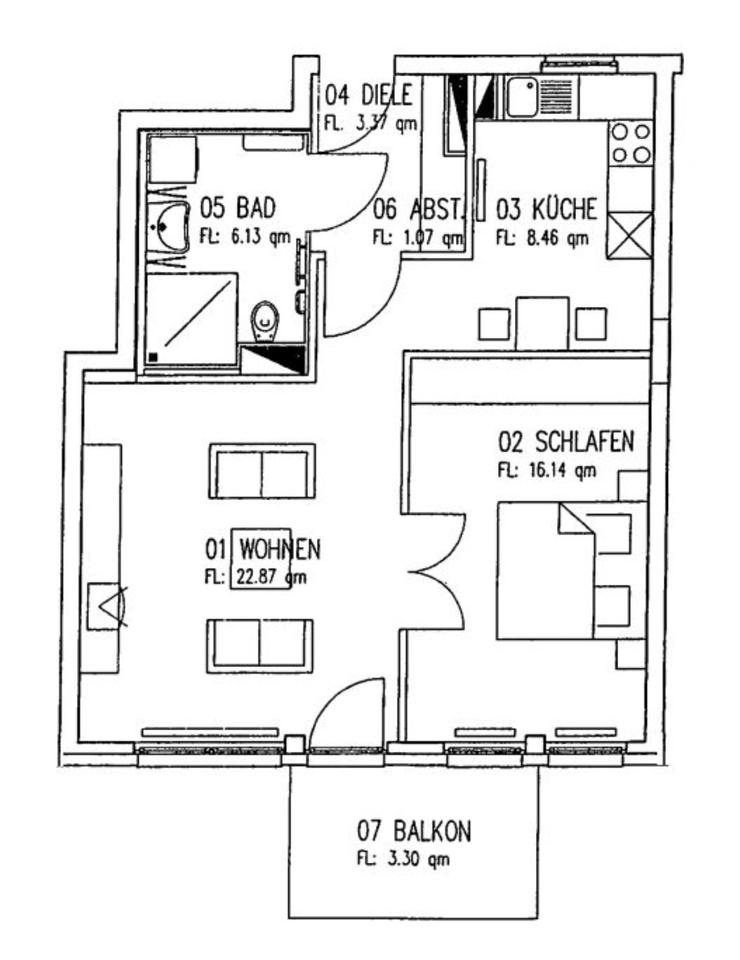 Thumbnail-2-Zimmer Seniorenwohnung mit Balkon Seniorenresidenz Lilienpalais