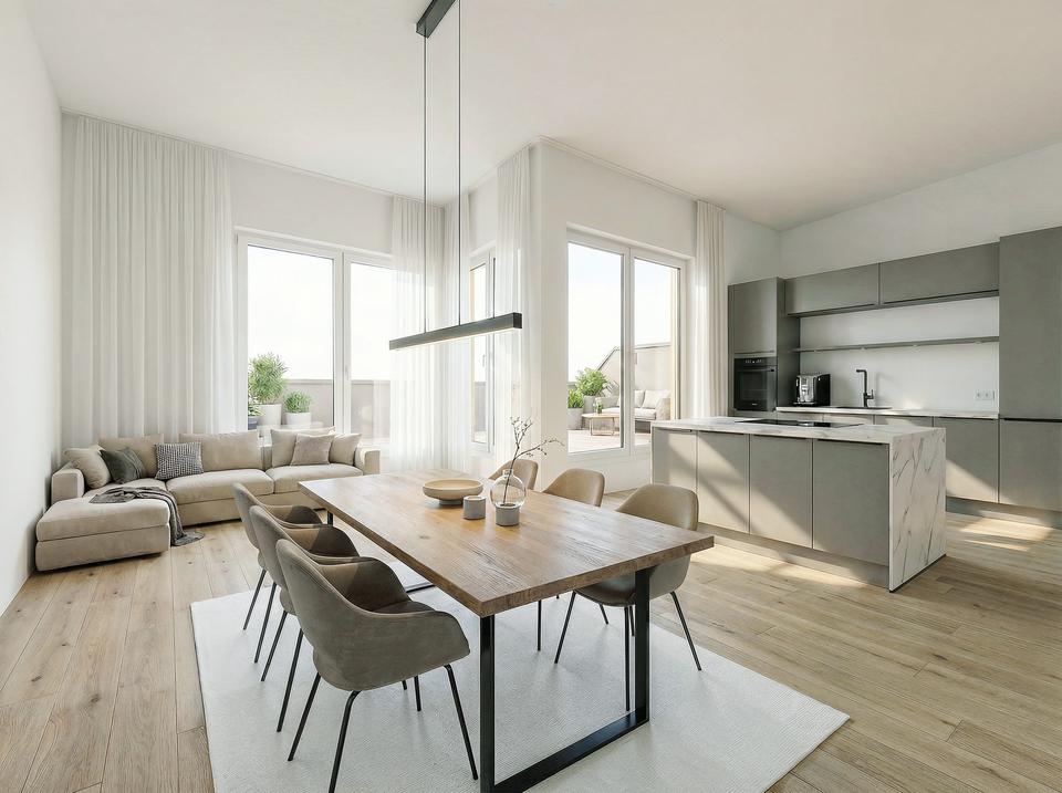Thumbnail-Moderne 2-Zimmer-Neubauwohnung mit Balkon & Einbauküche