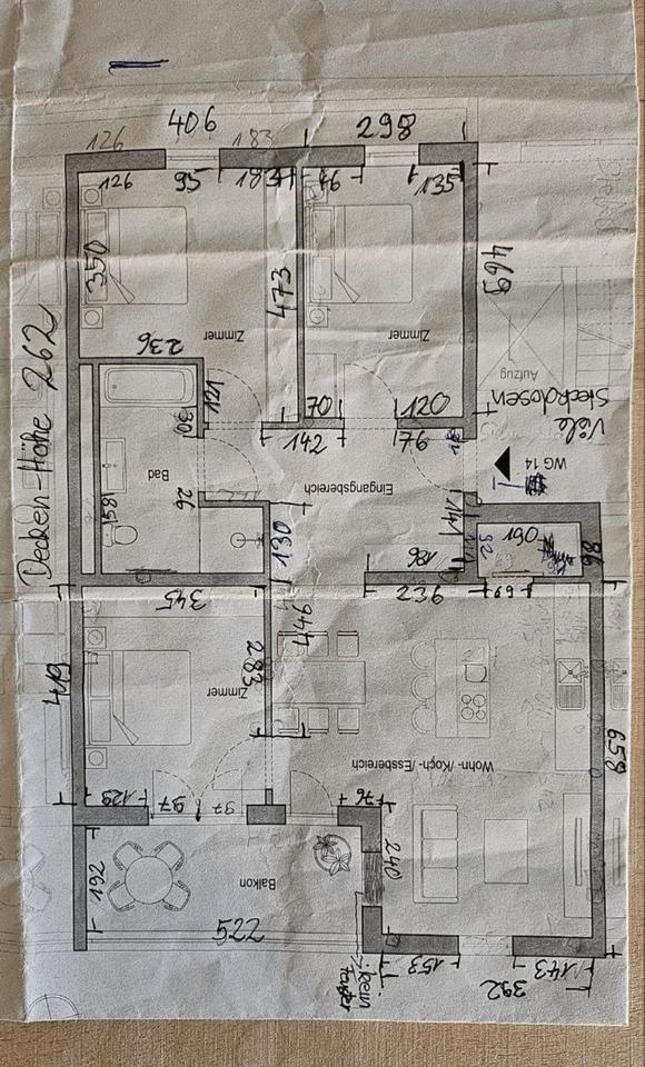 Thumbnail-moderne 4-Raumwohnung mit Küche
