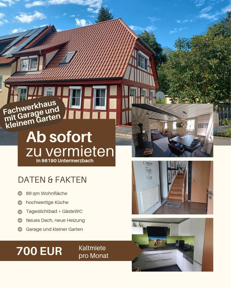 Thumbnail-Zur Miete!WohnungFachwerkhaus m Garage+Garten in Untermerzbach