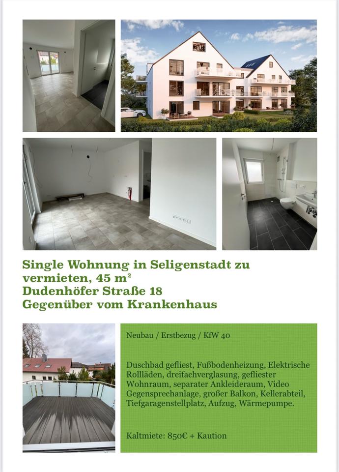 Thumbnail-1-Zimmer Wohnung 45qm mit Balkon in Seligenstadt Erstbezug