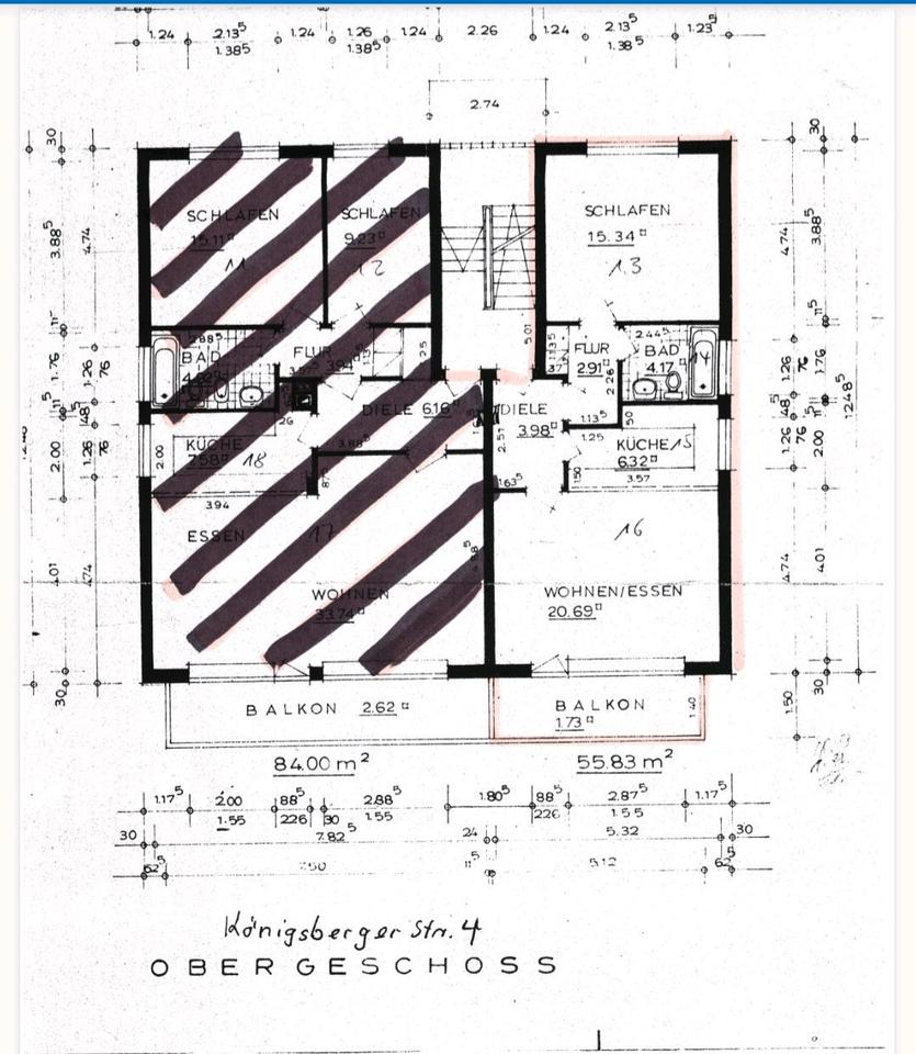 Thumbnail-56 m² 2ZIKüBad Balkon Wohnung zu vermieten