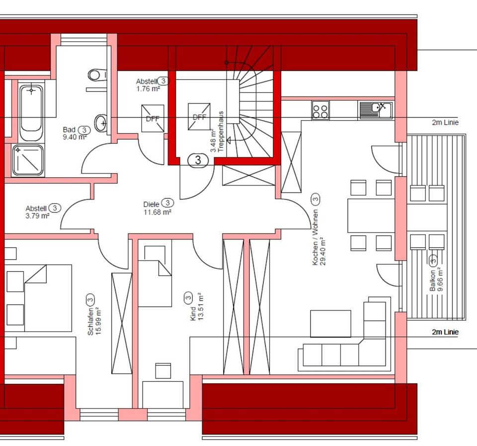 Thumbnail-Moderne Neubau-Dachgeschosswohnung mit 83 m²