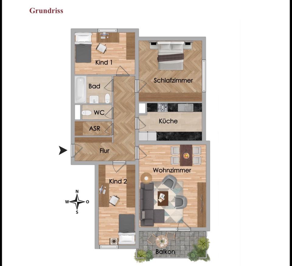 Thumbnail-4-Zimmer Wohnung mit Panoramablick zum Mieten