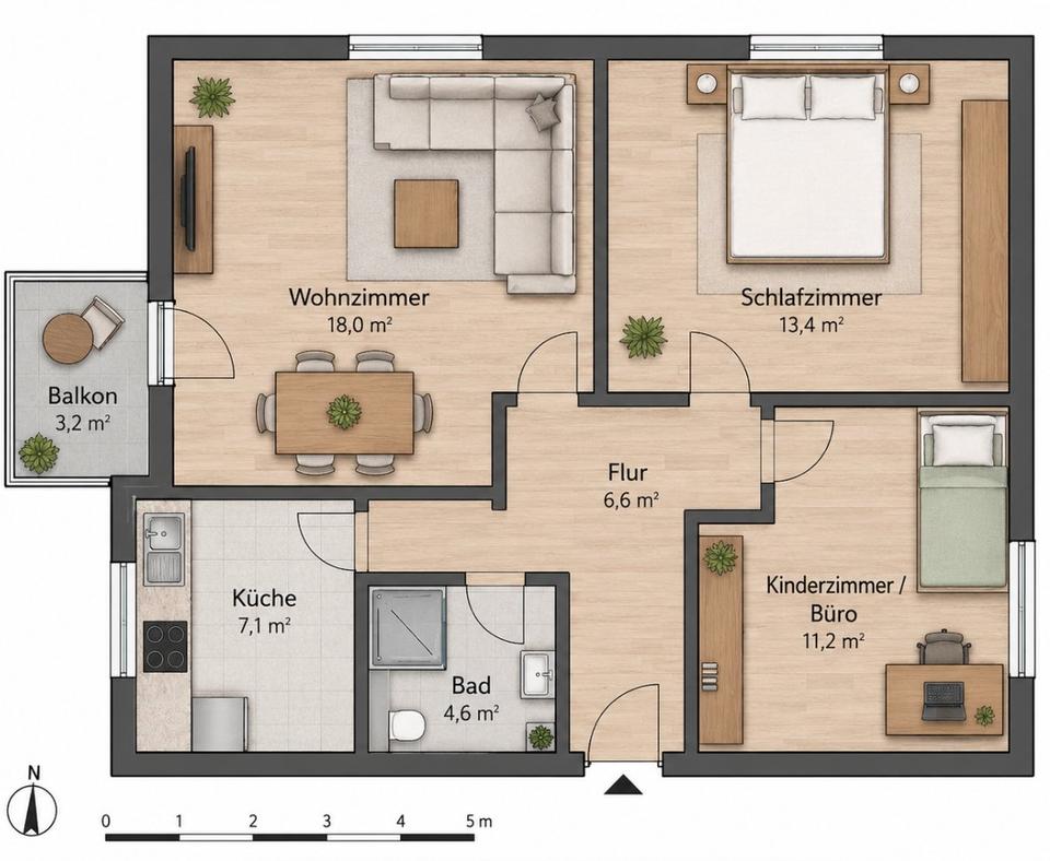 Thumbnail-Renovierte 3-Zimmer-Wohnung mit Balkon & Stellplatz - Detmold
