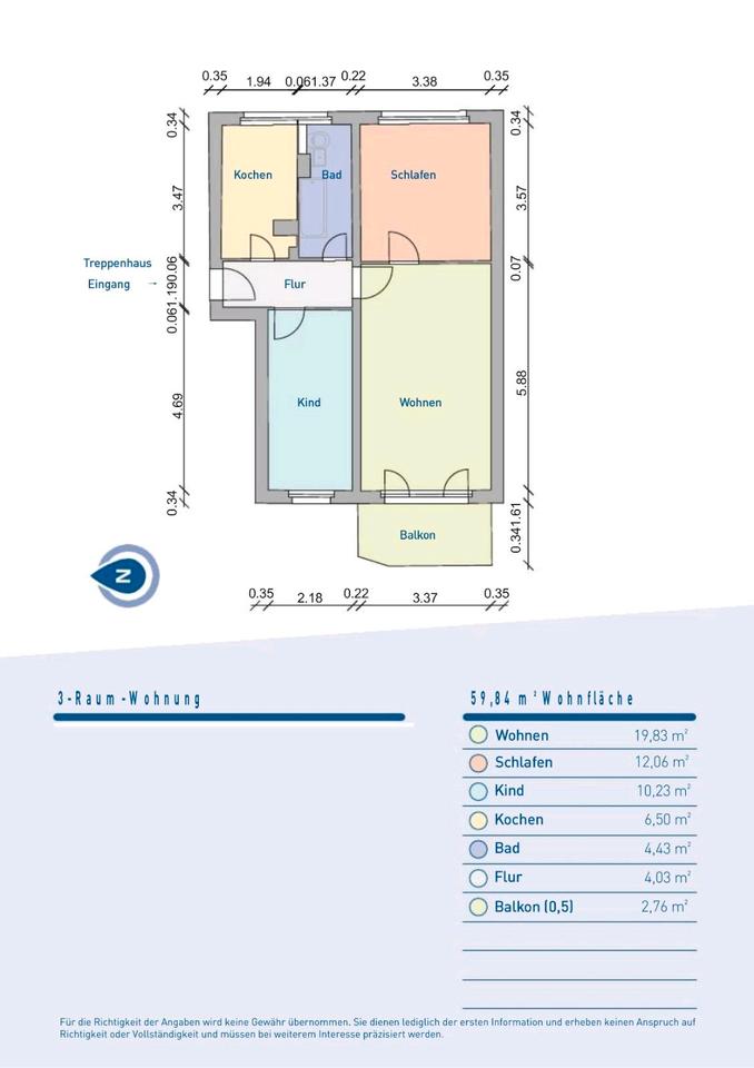 Thumbnail-Wohnung 3-Raum mit Küche Abzugeben ab August