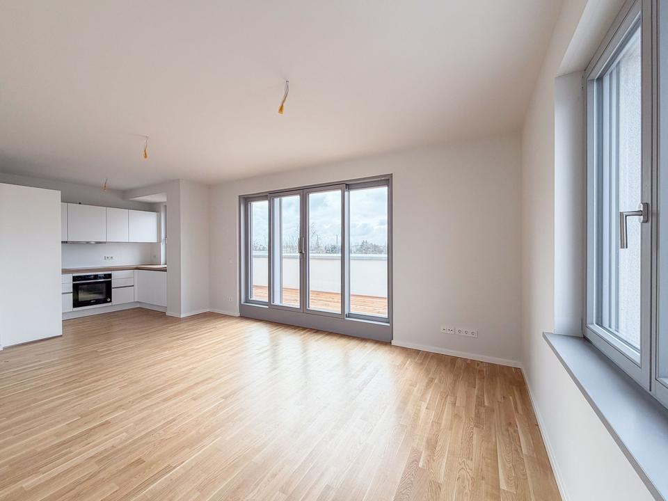 Thumbnail-Penthouse-Wohnung mit Dachterrasse über Eck, Gäste WC, Tiefgaragenstellplatz und offener Einbauküche