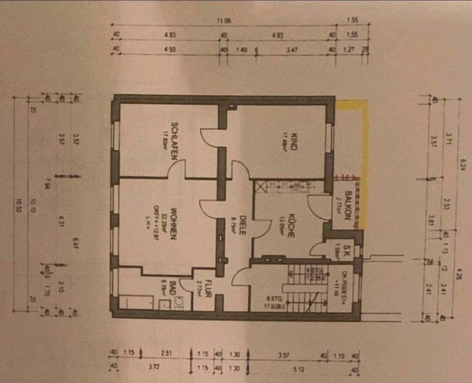 Thumbnail-3 Zimmer Küche Diele Bad Abstellraum Balkon