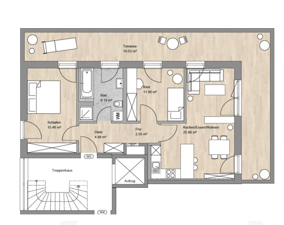 Thumbnail-Eigentumswohnung 87,66m² inklusive Balkon, und 2 Stellplätze