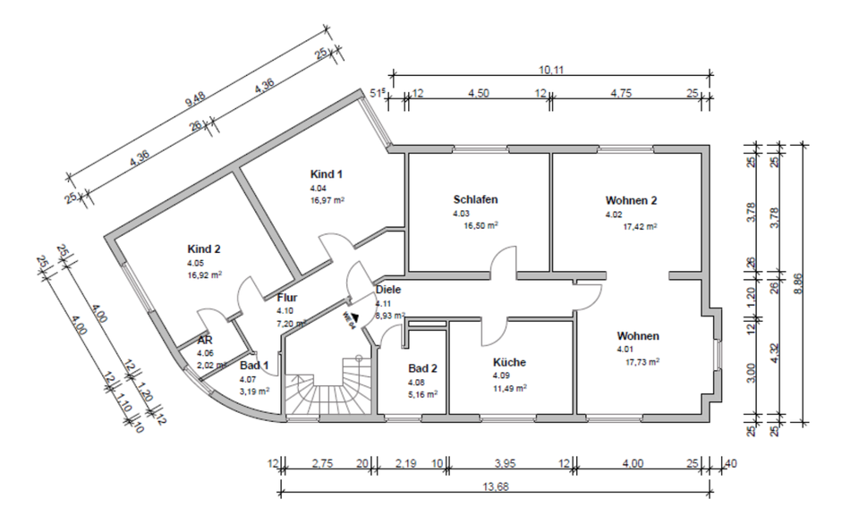 Thumbnail-Großzügige 4-Zimmer-Wohnung (125 m²) in zentraler Lage