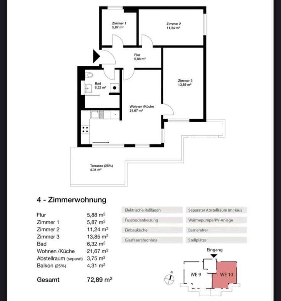 Thumbnail-Nachmieter 4 Zimmer+EBK+Dachterrasse (Neubau)