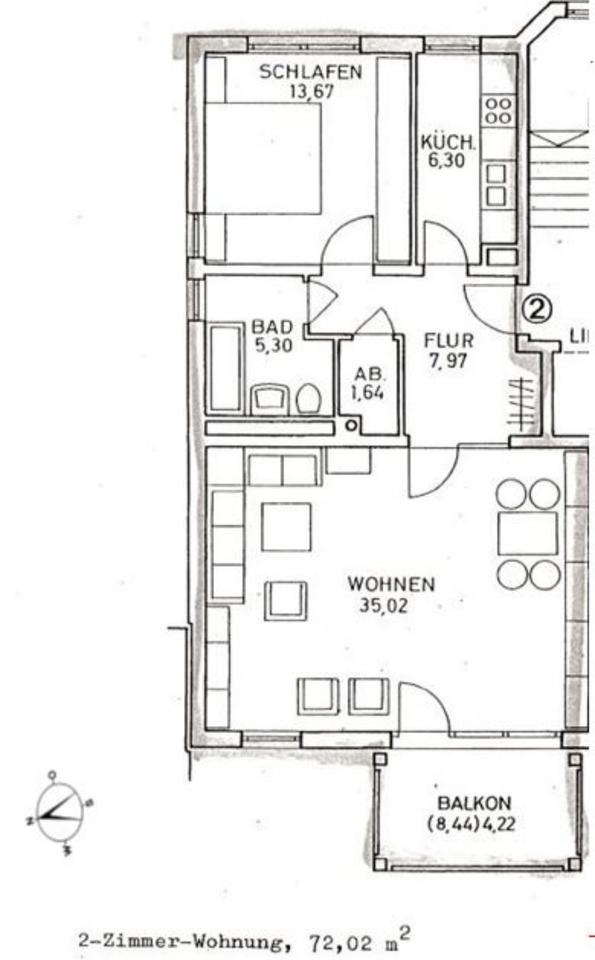 Thumbnail-2 Zimmer Wohnung 72 qm ab 01.05.2026