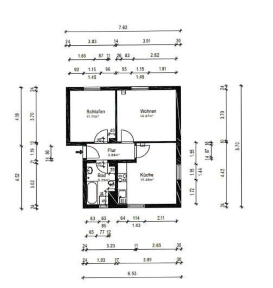 Thumbnail-2 Zimmerwohnung mit Stellplatz, Keller, Tageslichtbad
