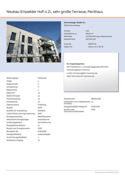 Thumbnail-Neubau Empelder Hof! 4 Zi., sehr große Terrasse, Penthaus