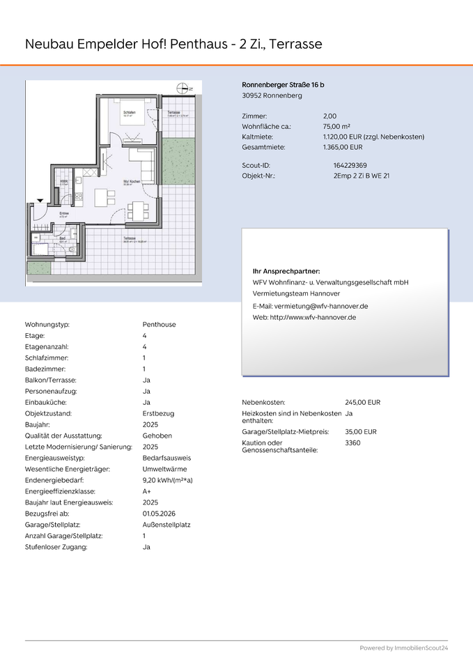 Thumbnail-Neubau Empelder Hof! Penthaus - 2 Zi., Terrasse