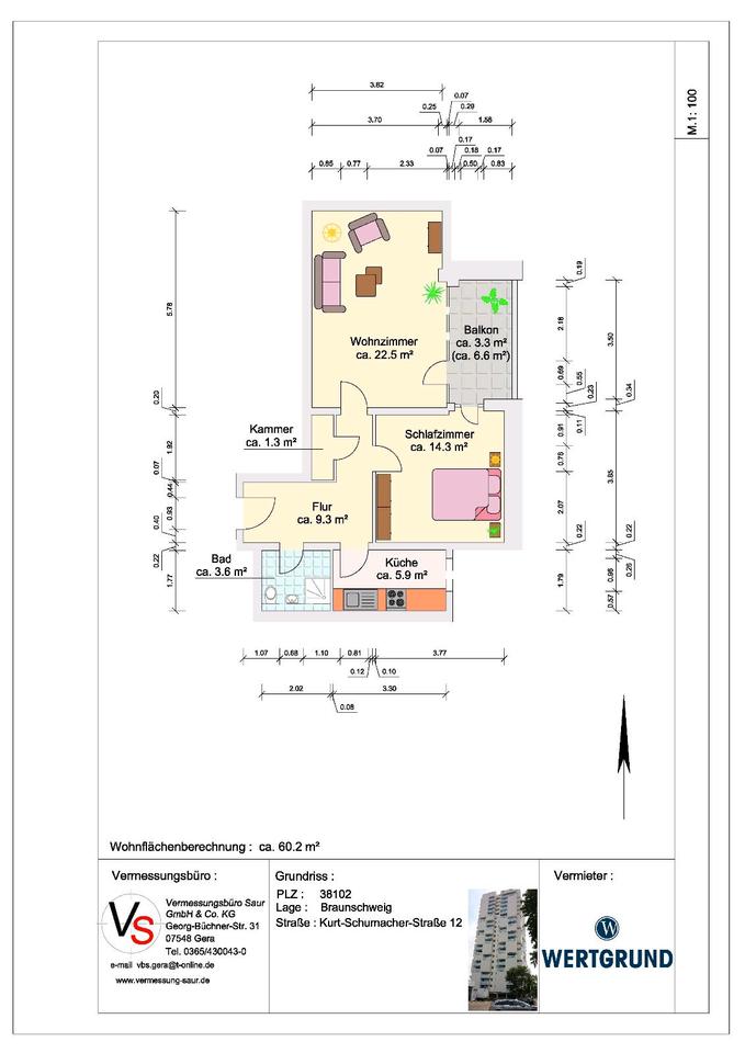 Thumbnail-Wohnung 2 Zimmer Kurt Schumacher Straße 12. 10.OG