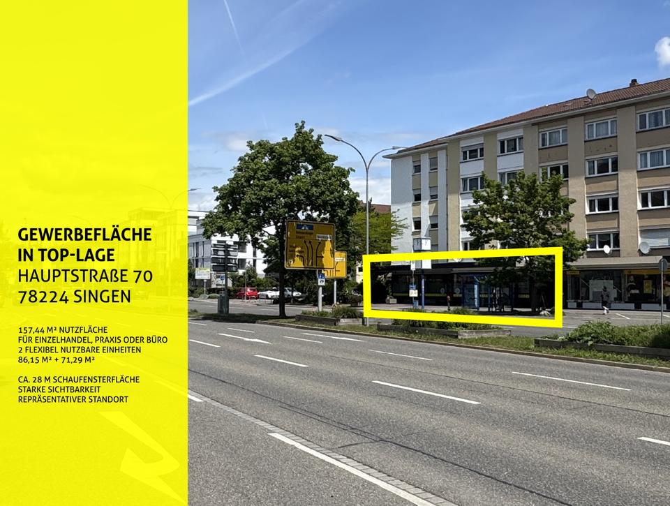 Thumbnail-157 m² Gewerbefläche - 2 Einheiten, Top-Lage Singen-Zentrum