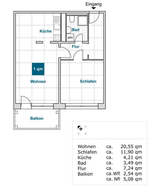 Thumbnail-Die gefällt mir: interessante 2-Zimmer-Wohnung