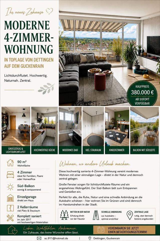 Thumbnail-4 Zimmer Wohnung in DettingenTeck Guckenrain