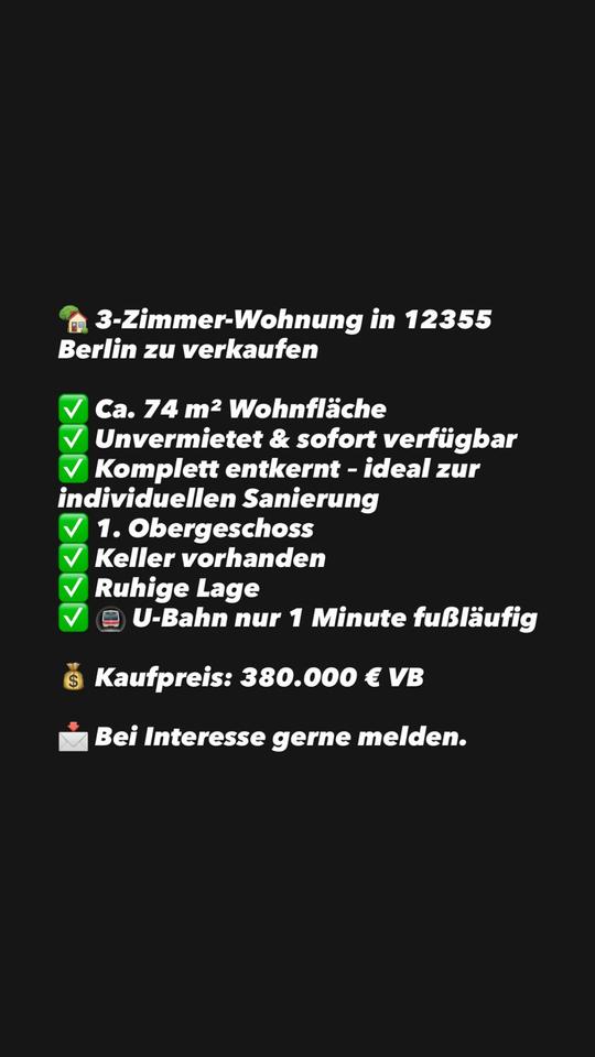 Thumbnail-3-Zimmer-Wohnung in 12355 Berlin – Unvermietet | 74 m²