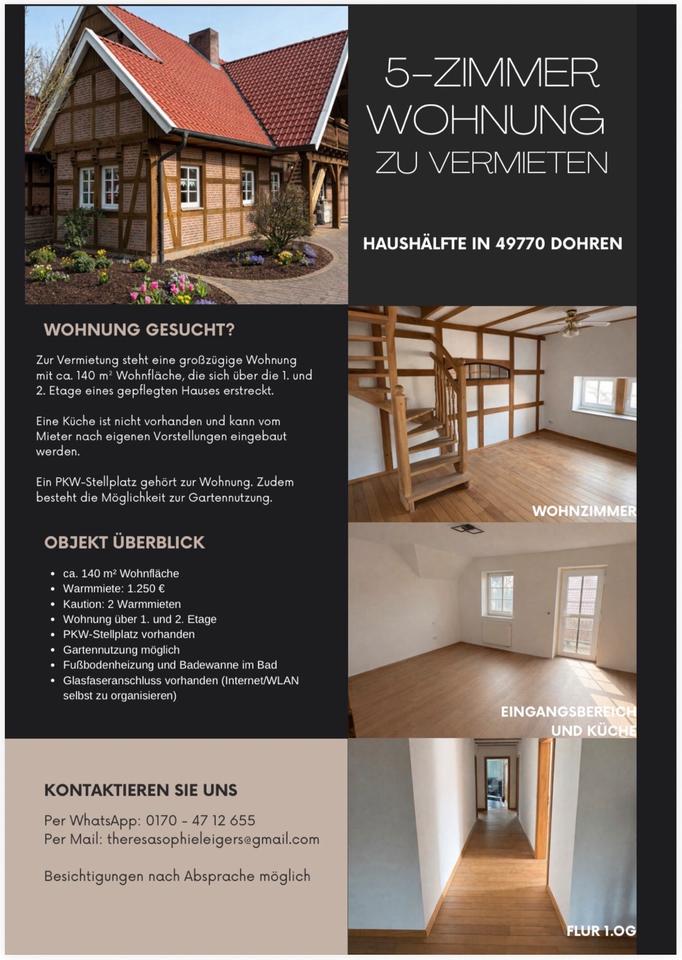 Thumbnail-Großzügig 140m^2 Wohnung in 49770 Dohren über zwei Etagen