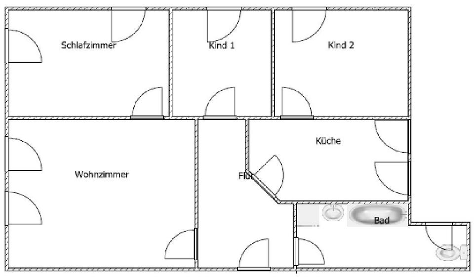 Thumbnail-Vierraumwohnung hell, klein, bezahlbar