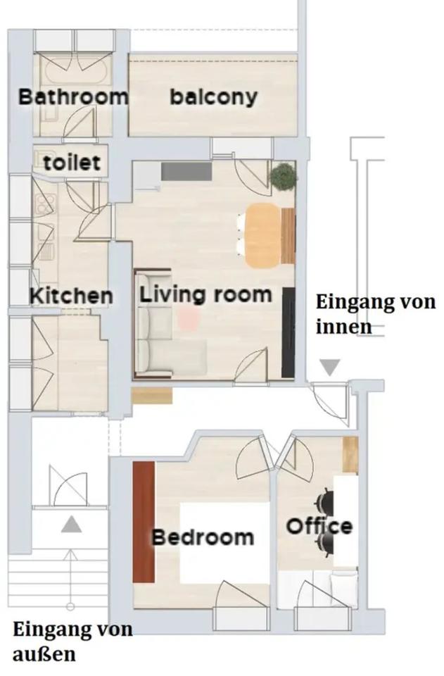 Thumbnail-Schöne 3-Zimmer-Wohnung im Stadtzentrum zu vermieten